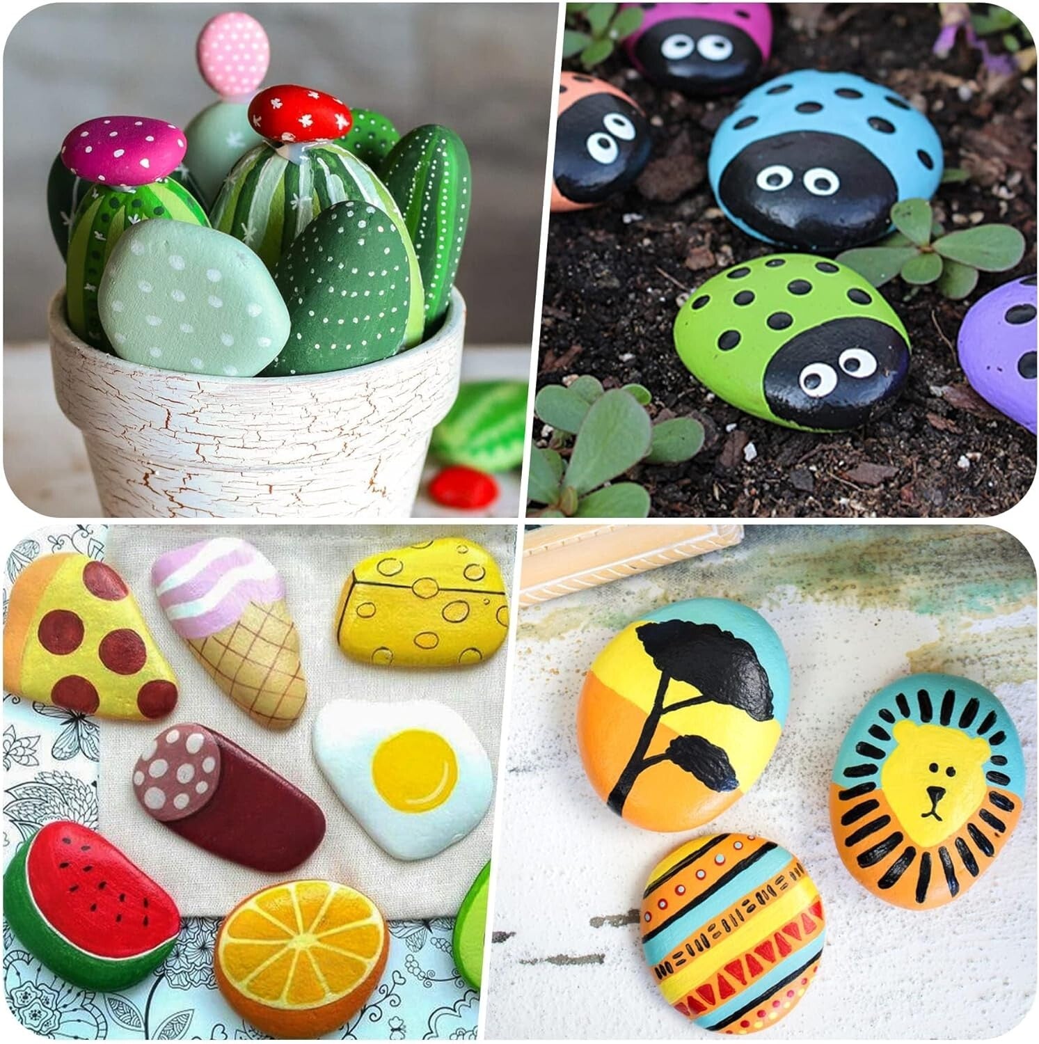 Easy-to-Paint 2-3 Inch River Craft Rocks - Perfect for Kids and Adults