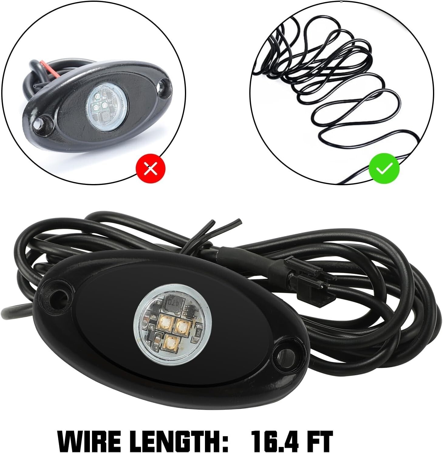 Heavy-Duty 12 Pod Rock Lights for SUVs & Trucks - Waterproof & Bright Chips