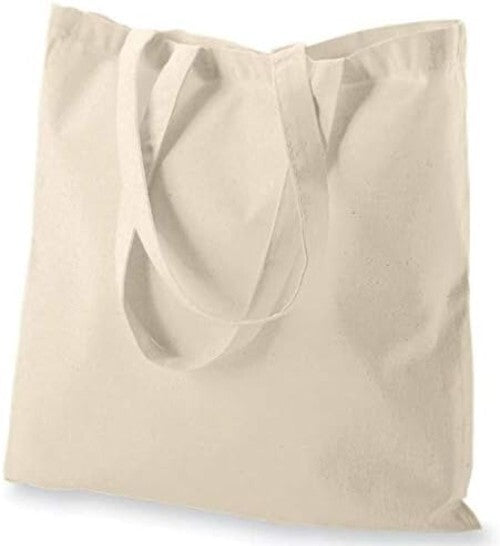50 Lightweight Natural Cotton Tote Bags - Eco-Friendly, Durable, and Stylish