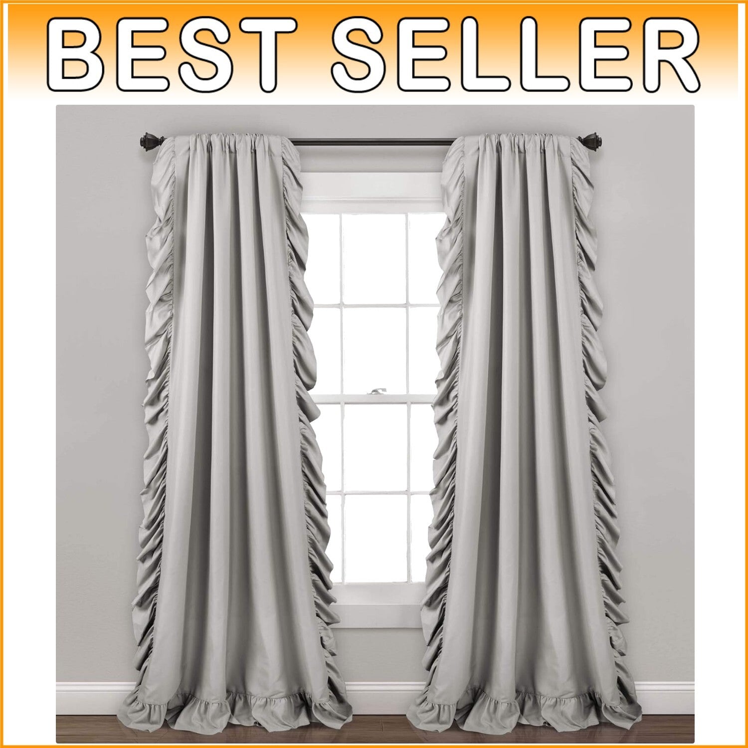 Flowy Reyna Curtain Set in Light Gray - 54" W x 84" L, Perfect for Any Room