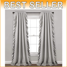 Load image into Gallery viewer, Flowy Reyna Curtain Set in Light Gray - 54" W x 84" L, Perfect for Any Room