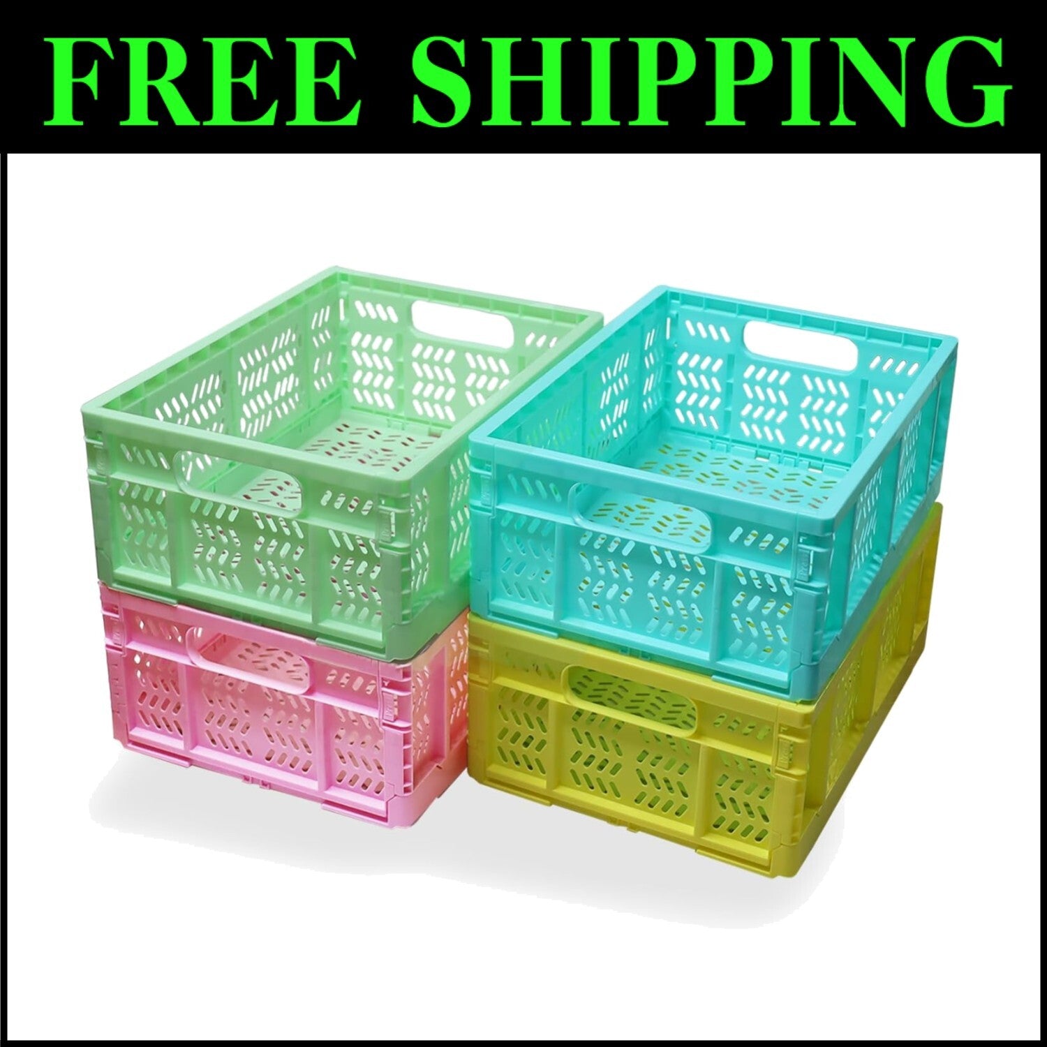 Durable 20L Collapsible Storage Baskets - Ideal for Home & Office Organization