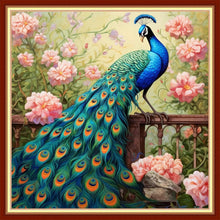 Load image into Gallery viewer, All-in-One Stamped Cross Stitch Kit - Auspicious Peacock 18x18 for Beginners