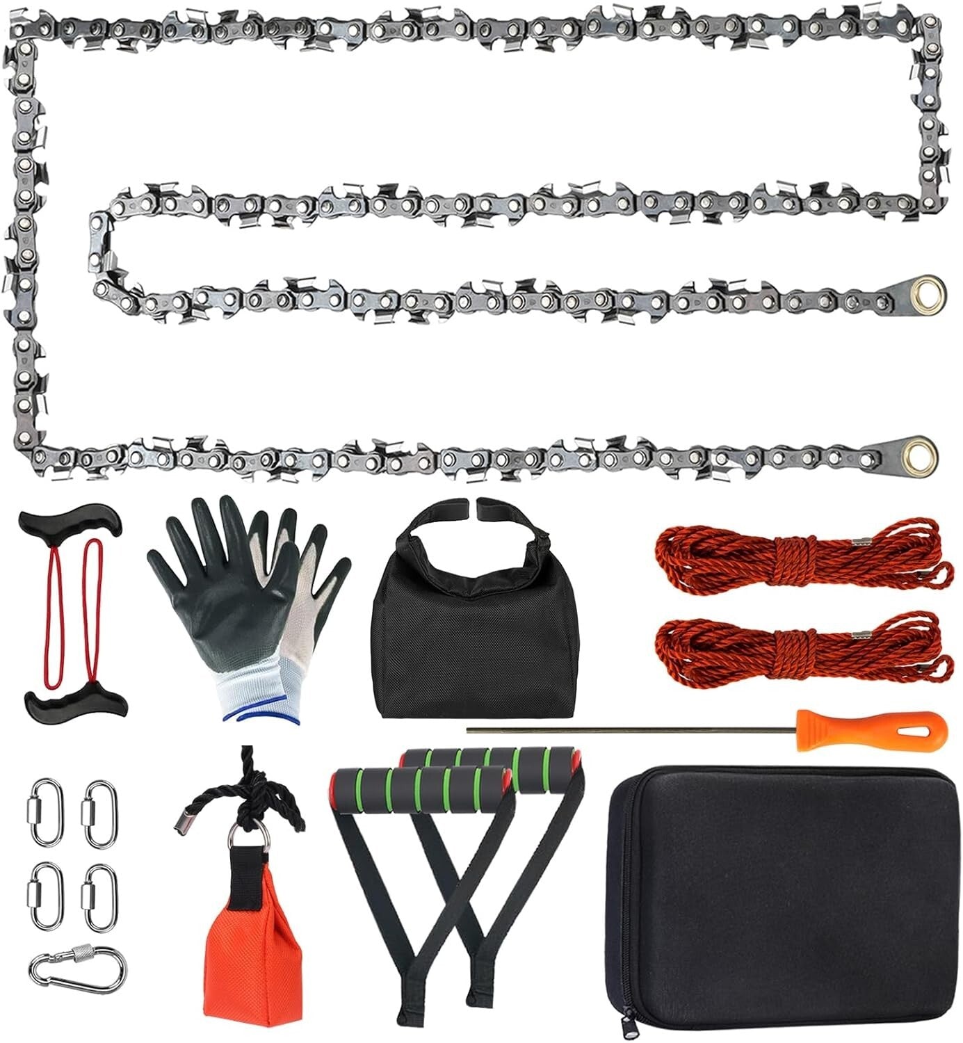 Double-Sided 55-Inch Rope Chainsaw for High Limb Access - Portable & Efficient