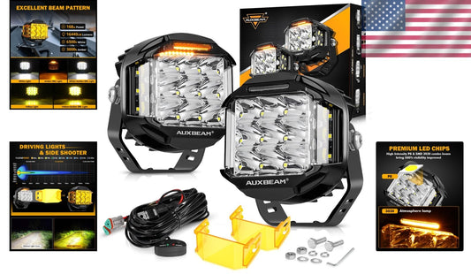 Off-Road 5 in 168W LED Light Pods - Amber DRL Driving Lights for Trucks & SUVs
