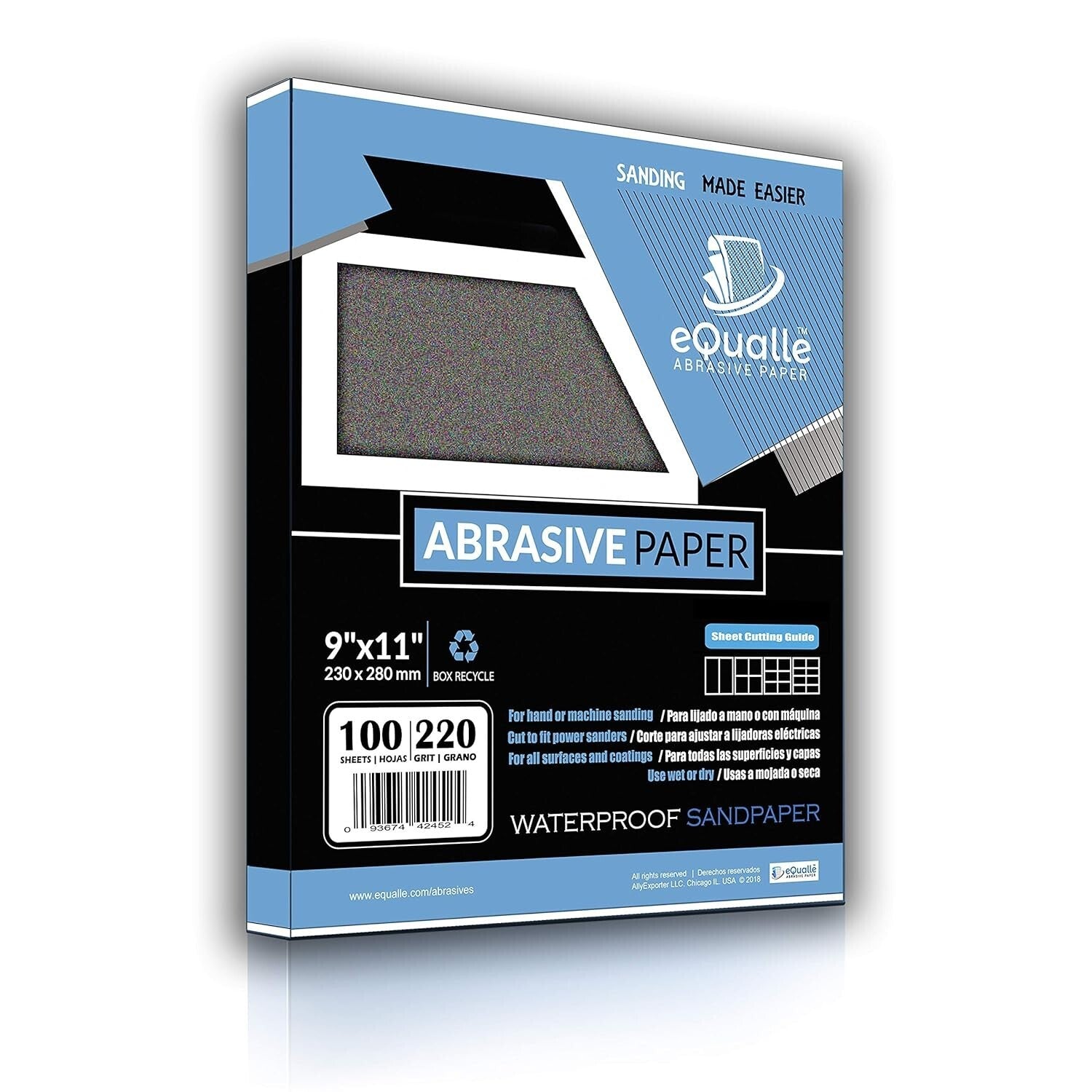 Durable 220 Grit Sandpaper - 100 Sheet Pack for Effortless Surface Preparation