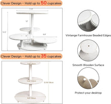 Load image into Gallery viewer, Elegant White Beaded Cupcake Towers for Weddings &amp; Parties - Holds 74+ Treats