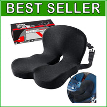 Load image into Gallery viewer, Adjustable Dark Gray Seat Cushion for Truck Drivers – Sciatica Relief &amp; Comfort