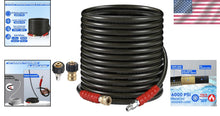 Load image into Gallery viewer, Versatile 50ft Steel Braid Pressure Washer Hose - 6000 PSI, for Gas &amp; Electric