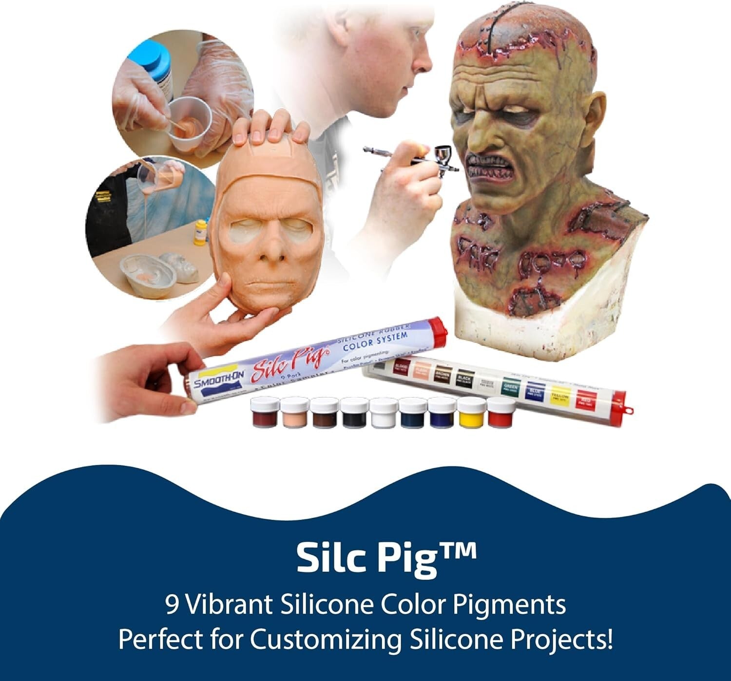 Custom Blendable Silicone Color Pigments - 9-Pack Matte Finish Collection