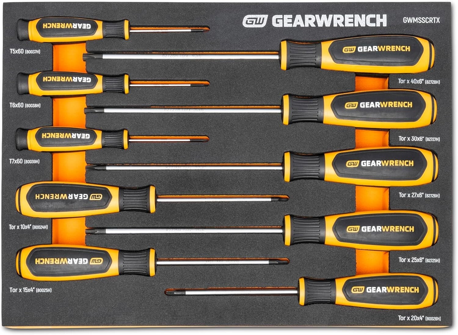 Ergonomic 10-Piece Torx Screwdriver Set in Foam - Perfect for Home Improvement