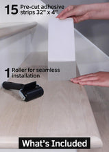 Load image into Gallery viewer, Safe &amp; Stylish 32x4 Non-Slip Stair Treads - 15 Clear Adhesive Strips