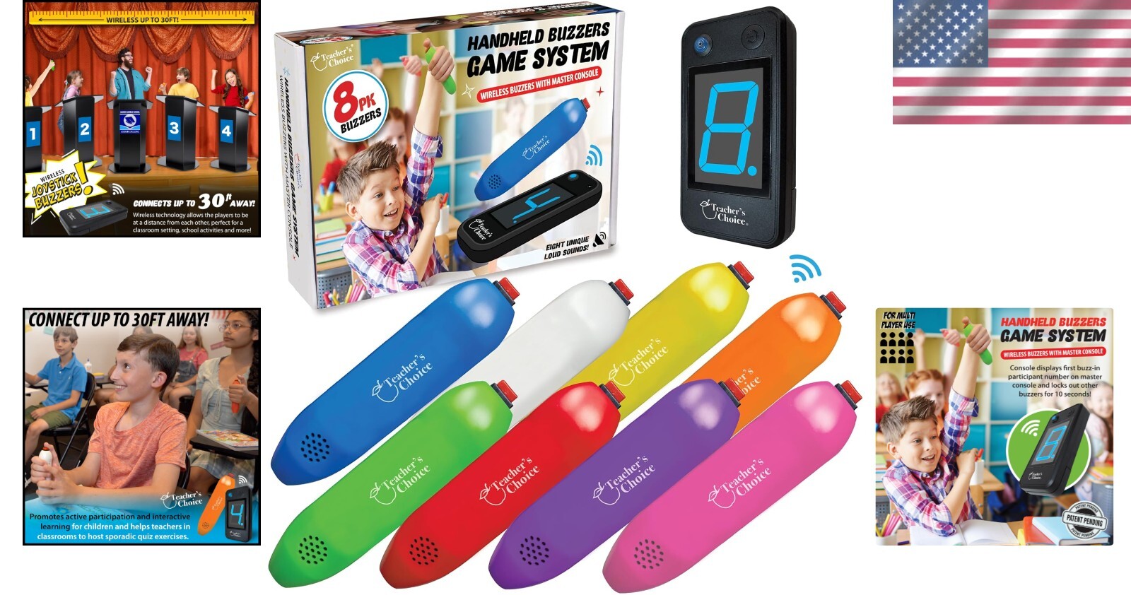 Fast-Action Game Show Experience: 8-Player Wireless Buzzer Console - Ages 12-103