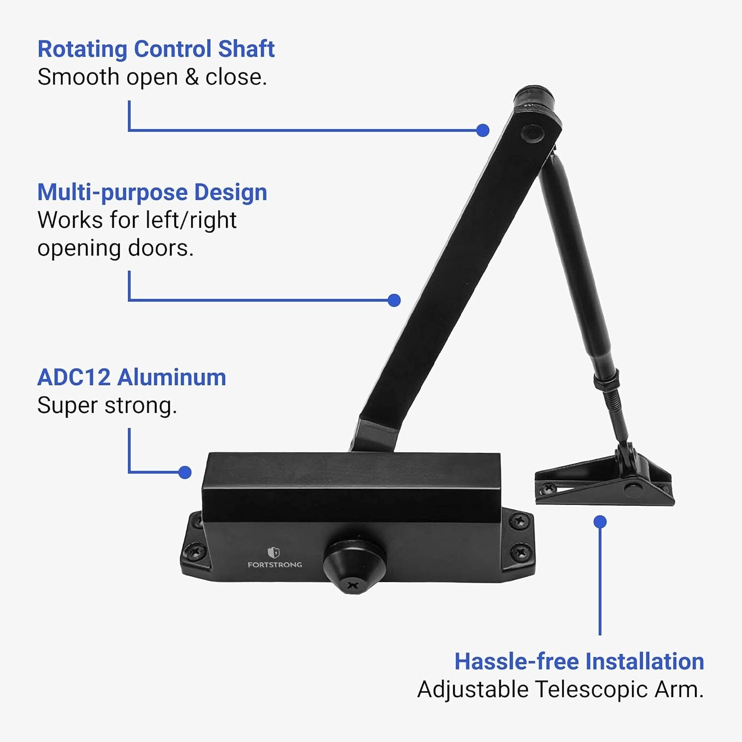 Adjustable Automatic Door Closer with Installation Kit - Ultra-Secure & Stylish
