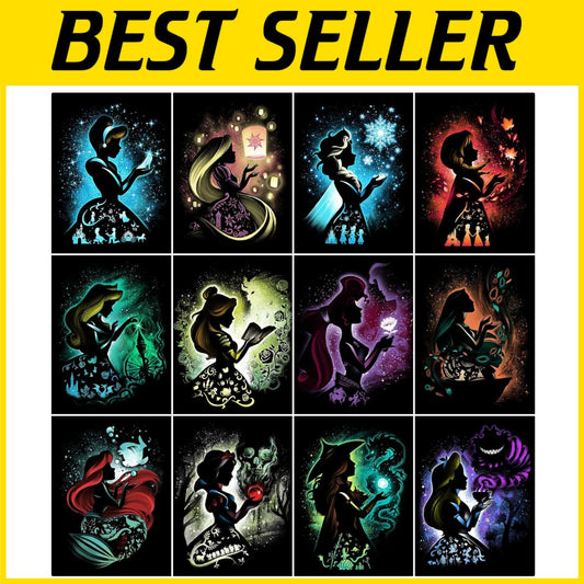 Ultimate 12 Pack Diamond Art Set - Anime Princesses Full Drill Embroidery
