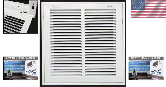 Elegant Flat Stamped 14" X 12" Air Filter Grille - Easy Installation Design