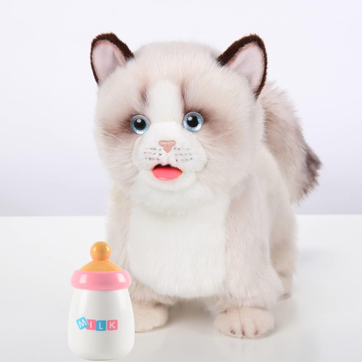 Realistic Robotic Ragdoll Cat with Barking and Wagging Tail - Gift for Kids