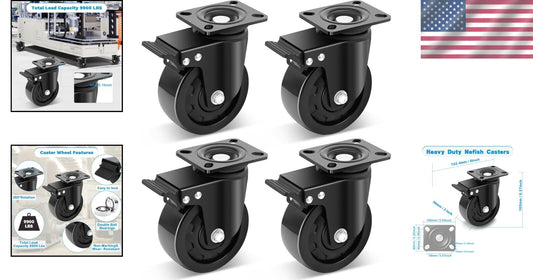 Premium 5-Inch Heavy Duty Casters with Lock - Ideal for Equipment & Machinery
