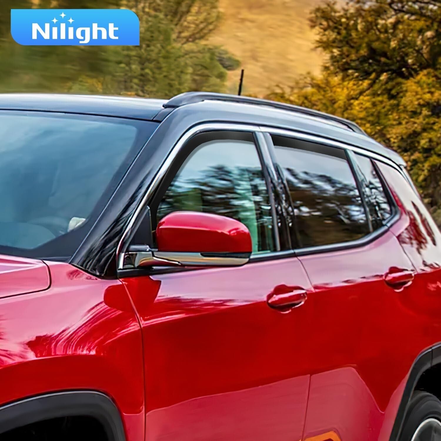 4PCS Jeep Compass Rain Guards (2017-2024) - Shatterproof Acrylic Window Visors