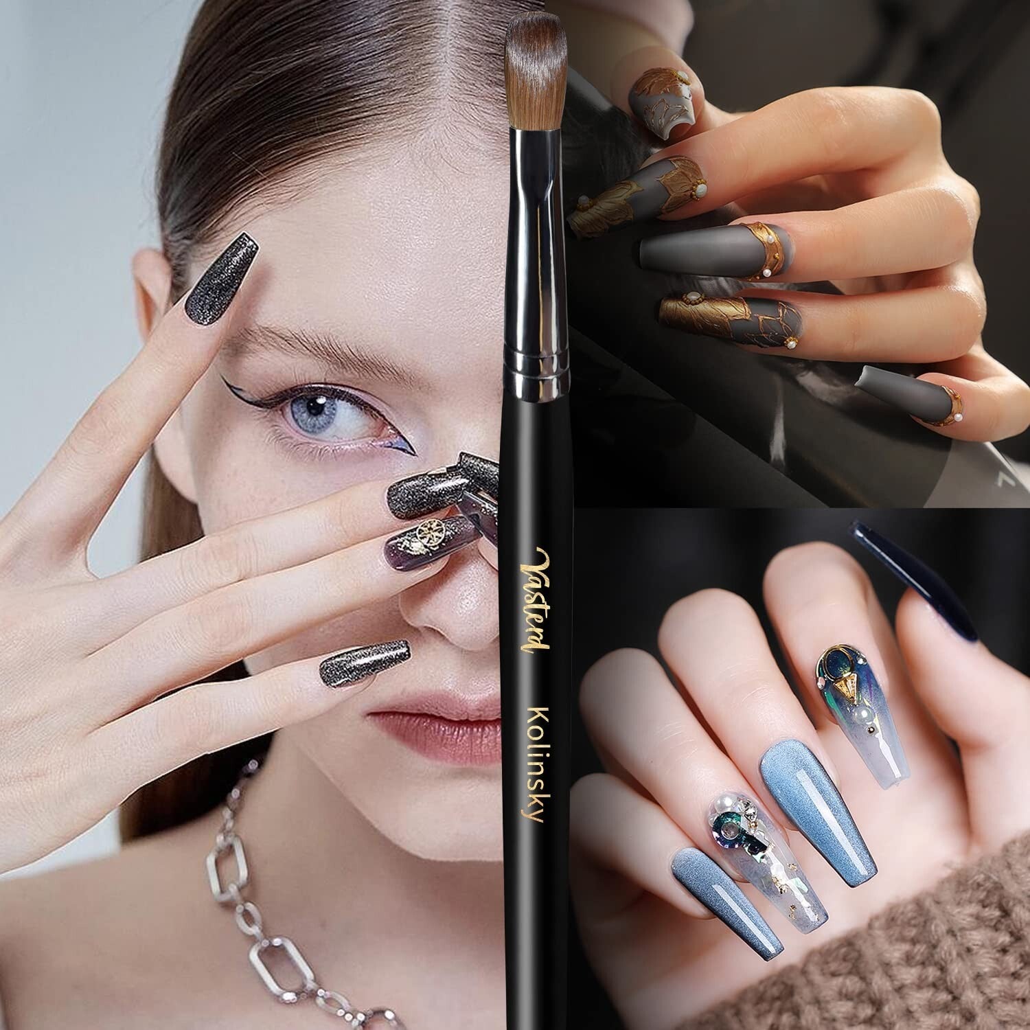 Lightweight Acrylic Nail Brush with Crimped Oval Head - Versatile & Easy to Use