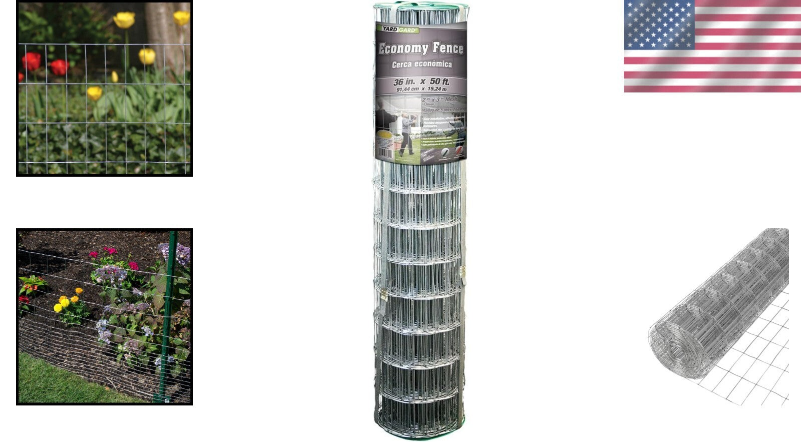 Economical 36" x 50ft Galvanized Wire Fence for Gardens & Property Protection