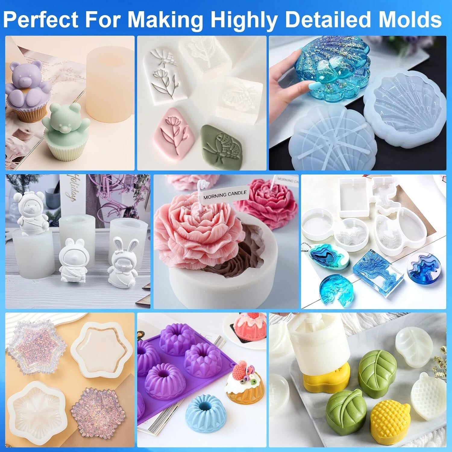 Versatile Mold Making Kit - 148 oz Super Elastic Silicone for Candle & Soap