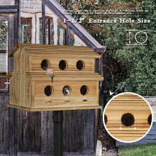 Load image into Gallery viewer, Traditional Wooden Bird House for 6 Families - Perfect for Bluebirds &amp; Finches