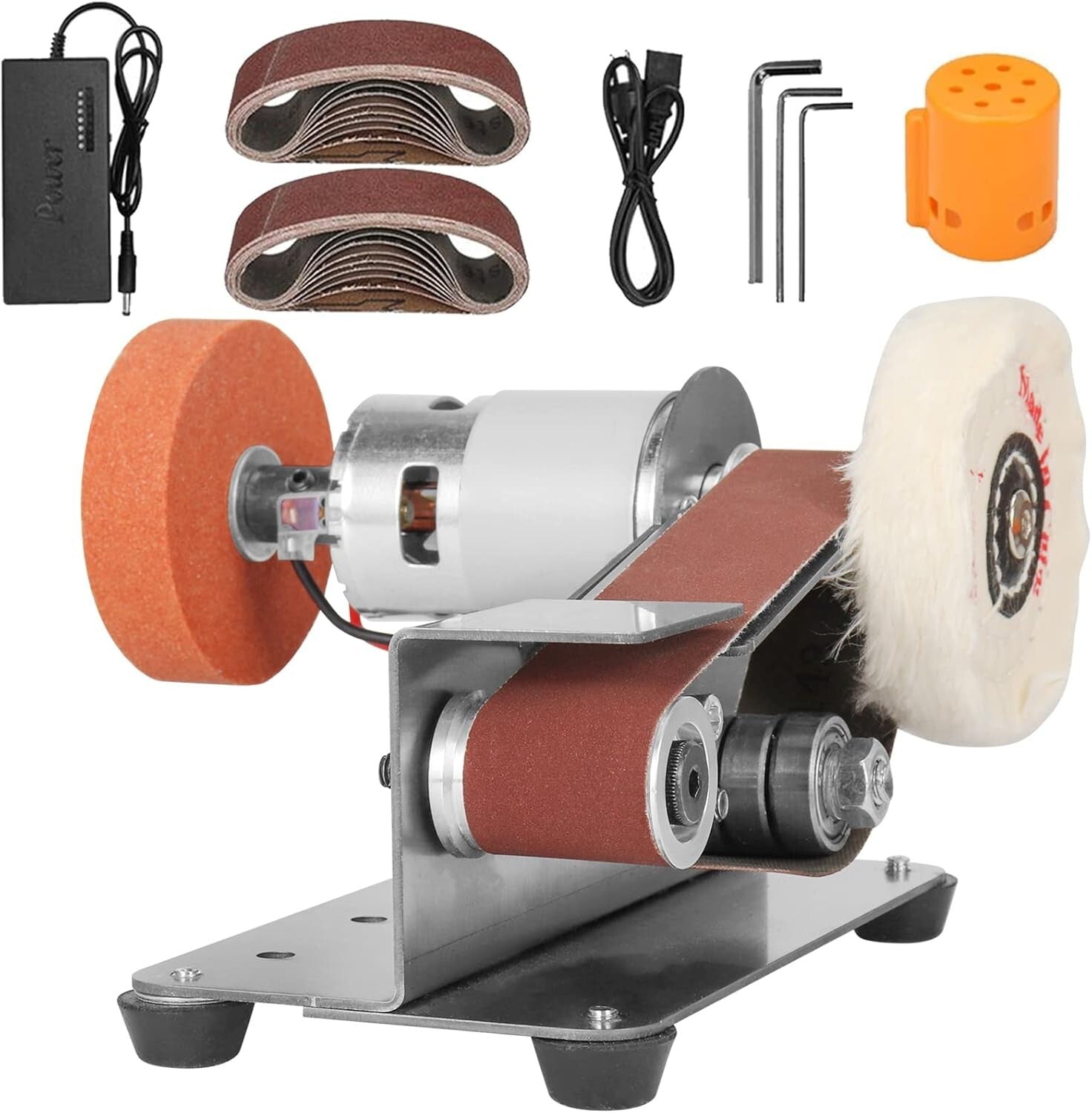 3-in-1 Mini Belt Sander & Knife Sharpener with 7 Speed Settings for Crafting
