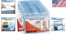 Load image into Gallery viewer, Clear Waterproof ID Badge Holder, 1000 Pack, 3.5x2.25 Inches - Heavy Duty Vinyl
