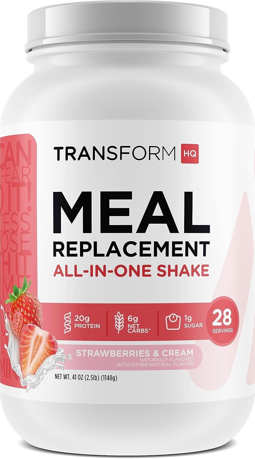 Non-GMO Strawberry & Cream Meal Replacement Shake - 28 Servings, Gluten Free