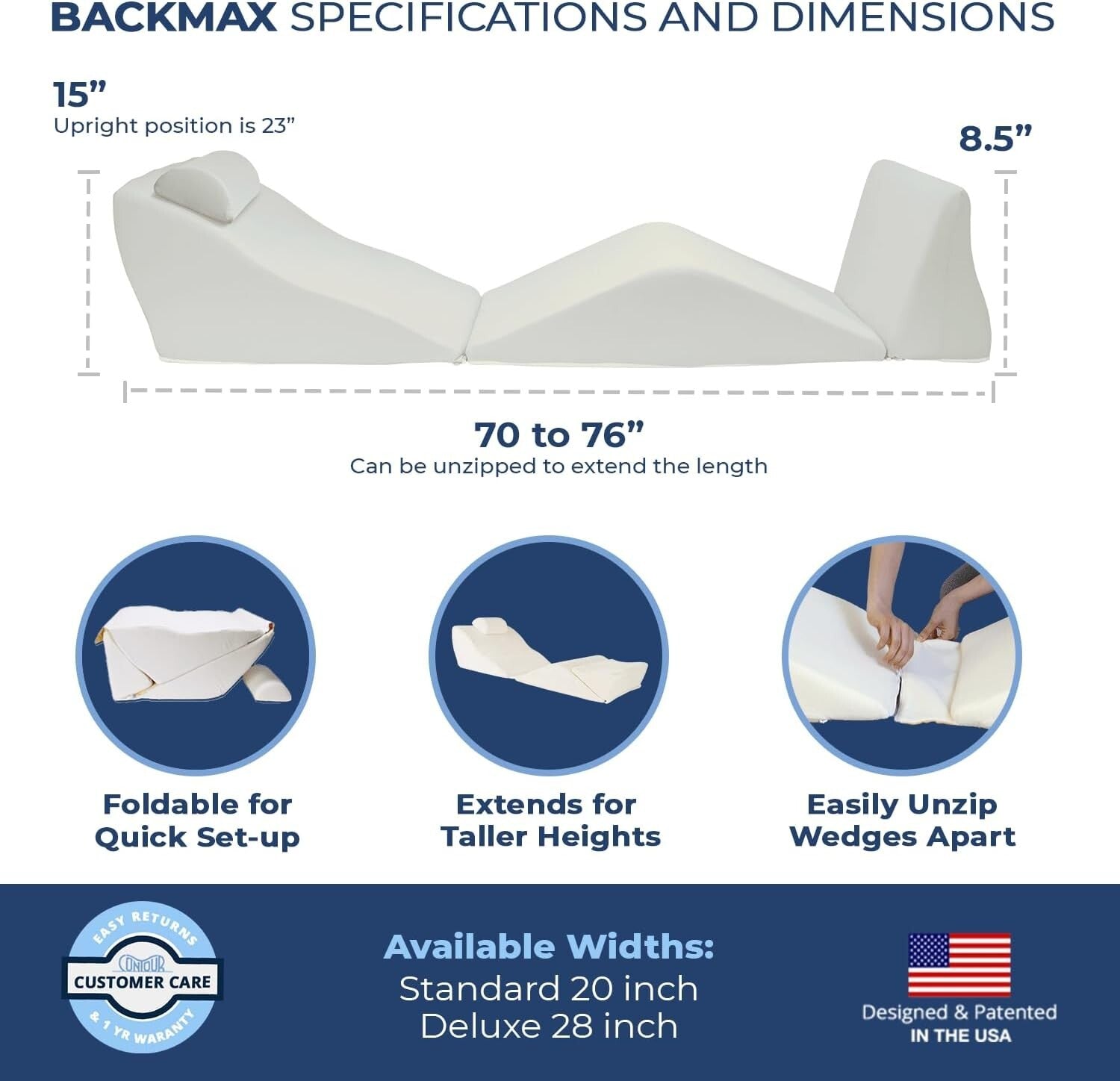 9-in-1 Adjustable Bed Wedge Pillow System for Ultimate Lumbar Support & Comfort