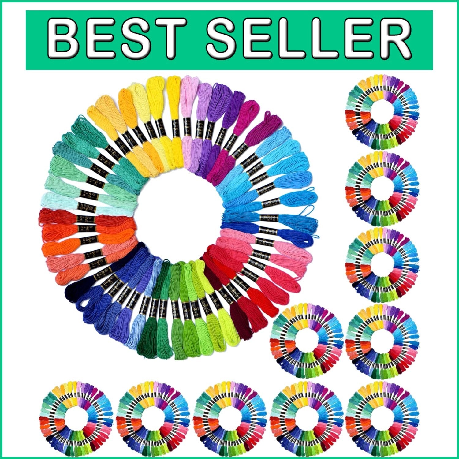 10 Packs of 50 Colors Cotton Embroidery Floss - Perfect for Crafts & Gifts