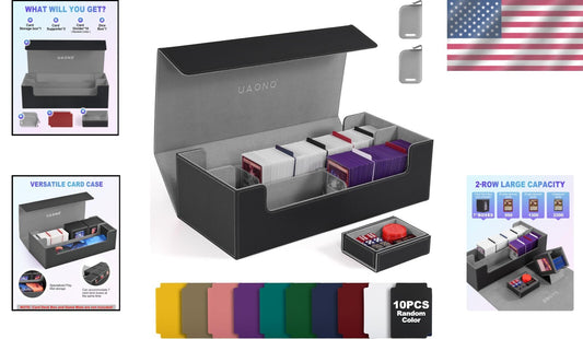 Stylish Faux Leather Card Organizer with Magnetic Closure, Holds 1300+ Cards