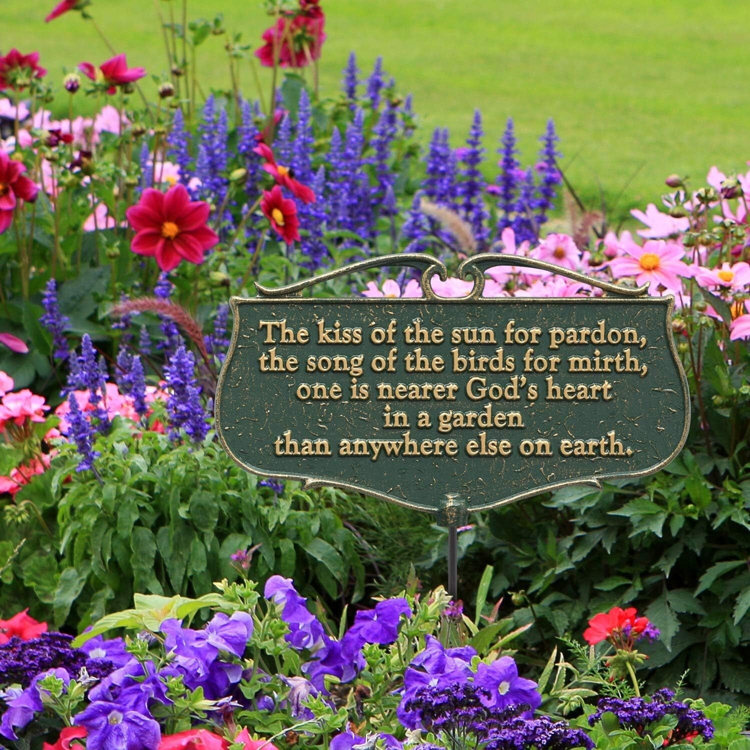 Elegant 12" x 7" Aluminum Garden Poem Plaque -