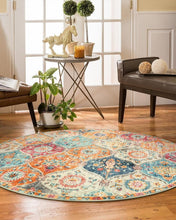 Load image into Gallery viewer, Washable Ultra-Thin Round Rug - 4ft Non-Slip Floral Carpet for Entryway &amp; Home
