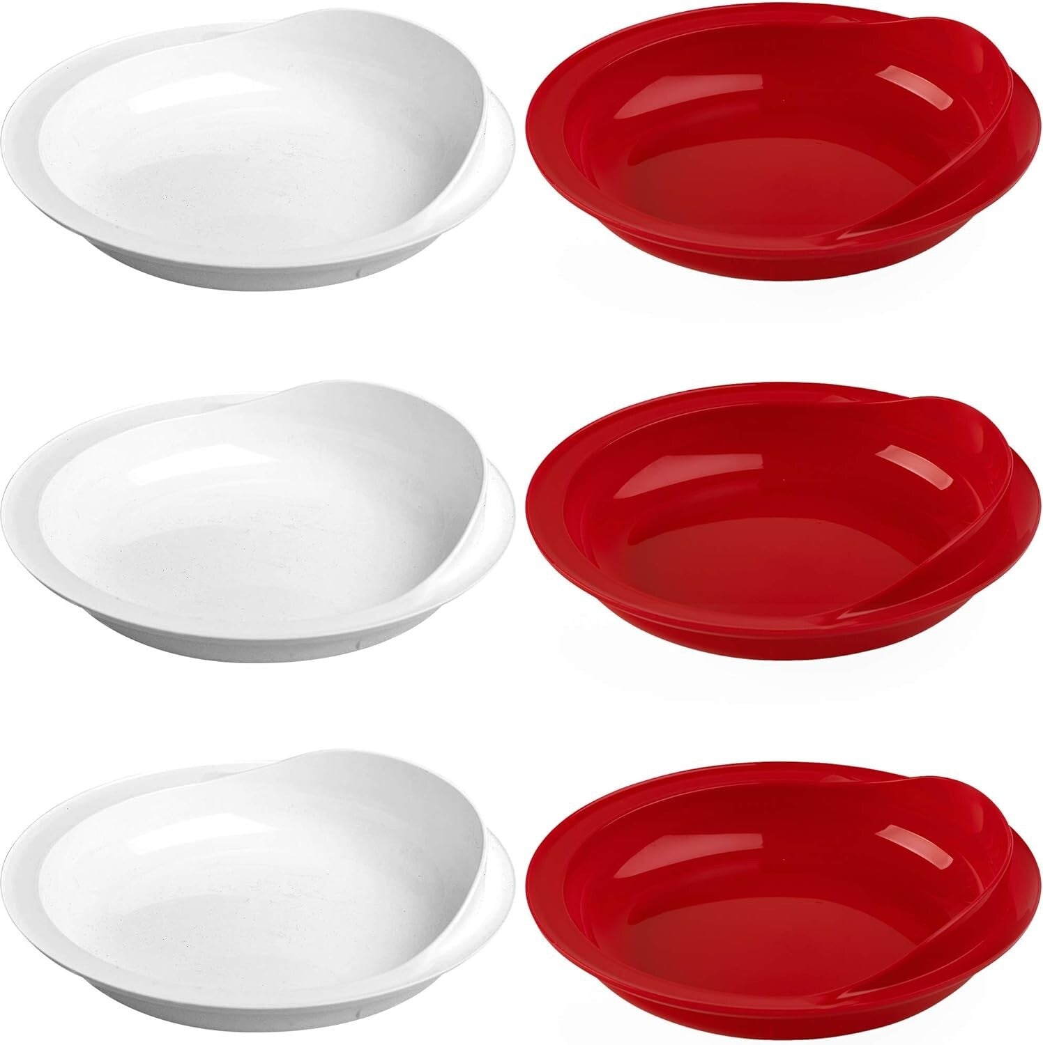 Durable Non-Slip Scoop Plates - 9-inch Set of 6 for Adults with Disabilities