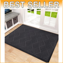 Load image into Gallery viewer, Water-Resistant Gray-Grid Outdoor Doormat - Easy to Clean, 61.5" x 36"