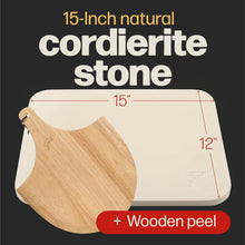 Load image into Gallery viewer, Durable Rectangular Pizza Stone 15 x 12” - Ideal for Baking &amp; Grilling Magic