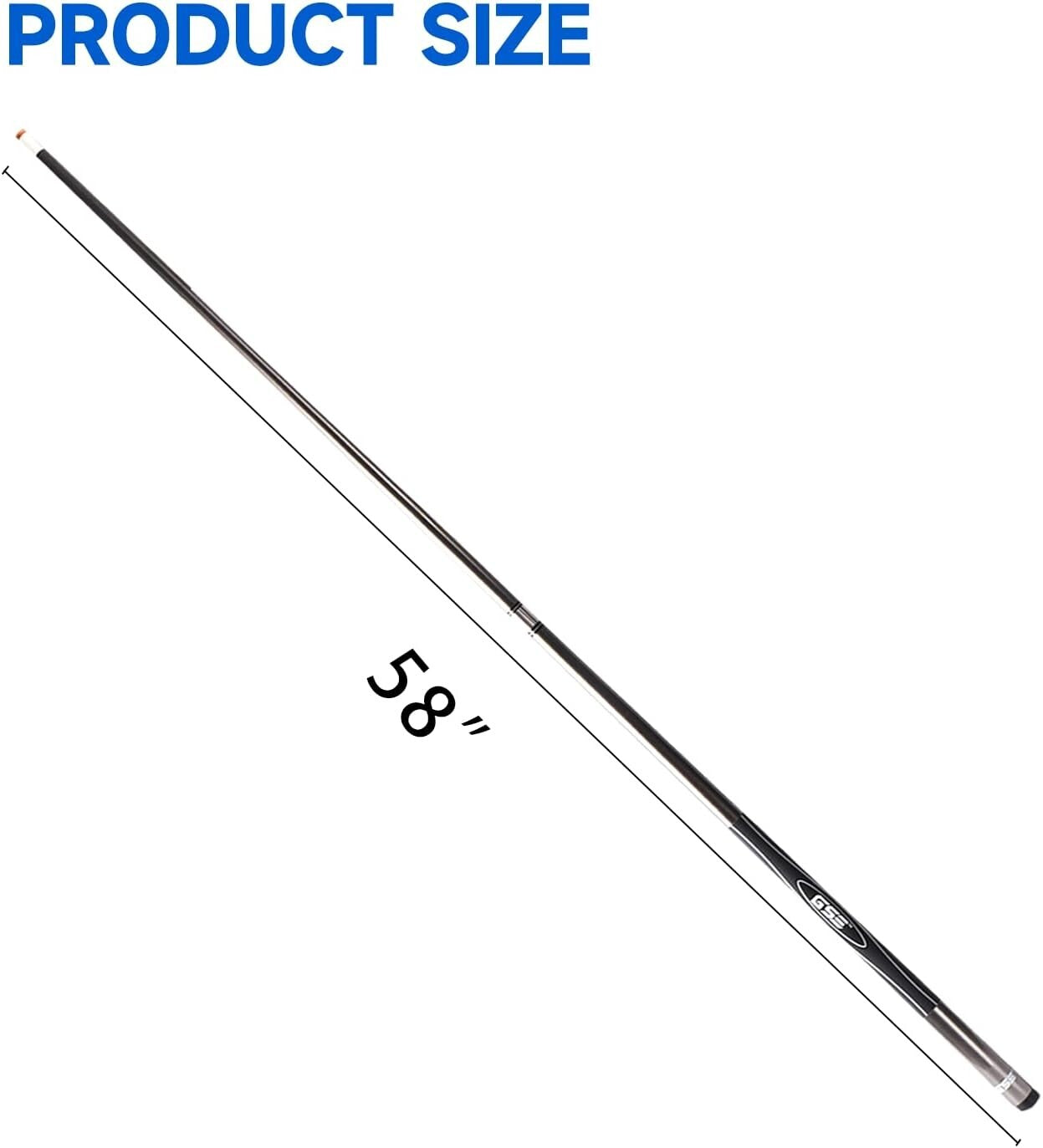 Stylish 58" Titanium and Fiberglass Billiards Cue - 12.7 mm Tip, Various Weights
