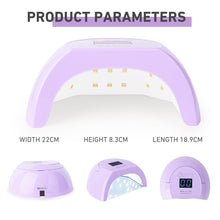 Load image into Gallery viewer, Purple 80W UV Nail Lamp with Removable Metal Base - Ideal for Home &amp; Salon