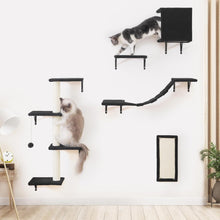 Load image into Gallery viewer, Durable Cat Wall Furniture - 5pcs Wooden Shelves, Bridge &amp; Scratcher for Cats