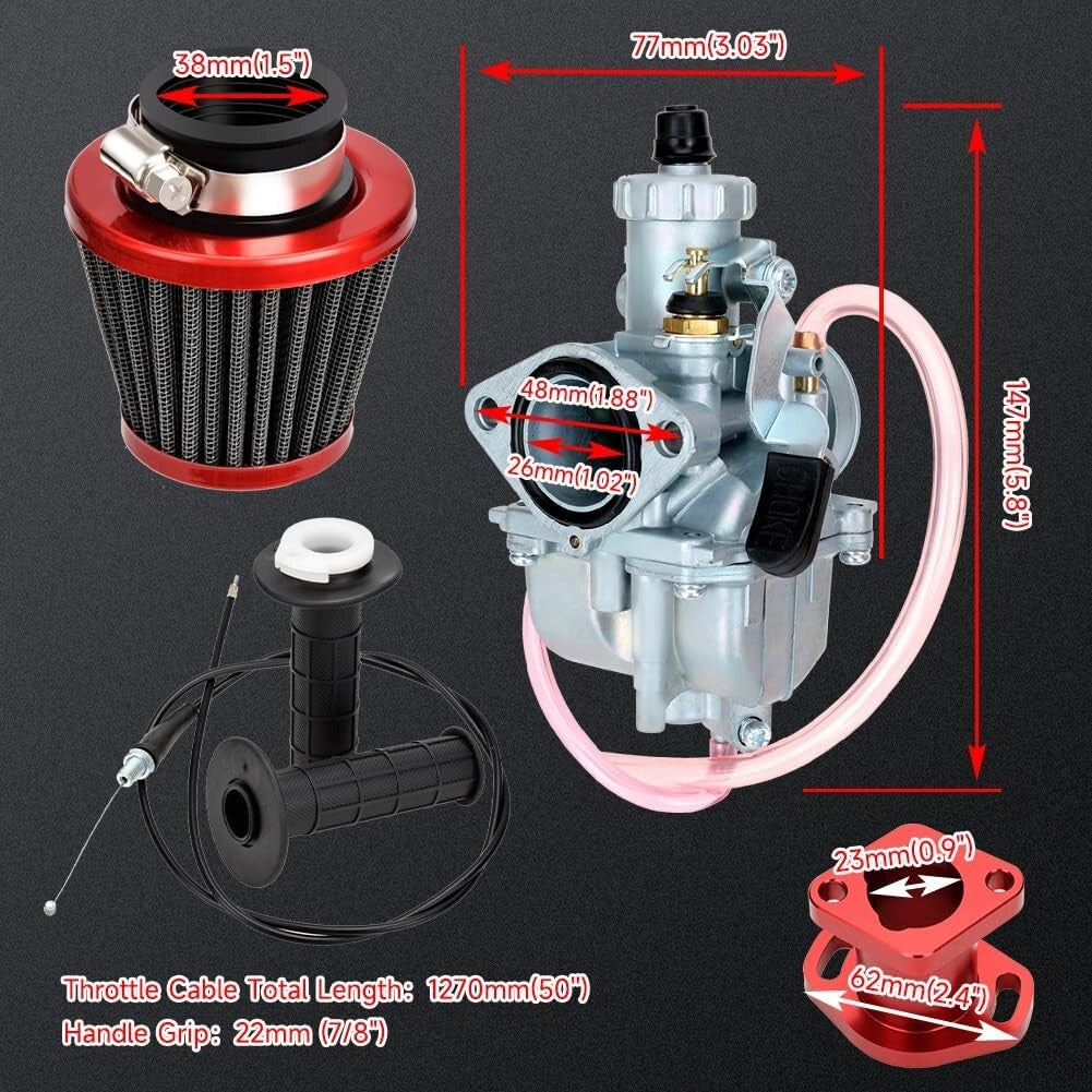 Performance VM22 Carburetor with Accessories for 212cc, 224cc, and 196cc Engines