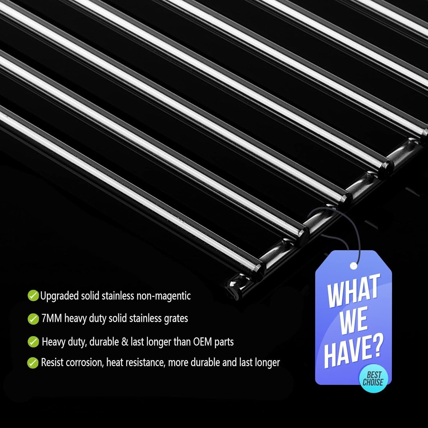 Durable 17-inch Stainless Steel Grill Grates for Nexgrill & Charbroil Models