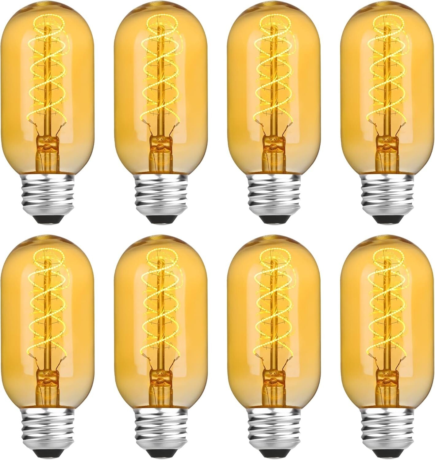 E26 Base Vintage LED Edison Bulbs - 8 Pack, Energy Efficient 2200K Warm Light