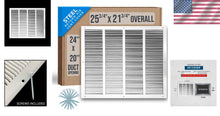Load image into Gallery viewer, Durable Steel Return Air Grille for 24x20 Duct - White HVAC Vent Cover