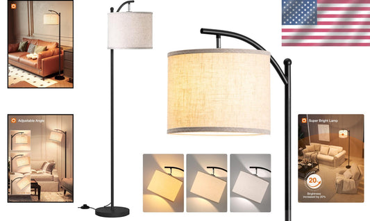 Versatile Standing Lamp with 3 Color Temperatures - Ideal Bedroom & Office Decor