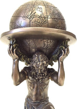 Load image into Gallery viewer, Freestanding 9 Inch Greek Titan Atlas Statue in Beautiful Matte Bronze Finish