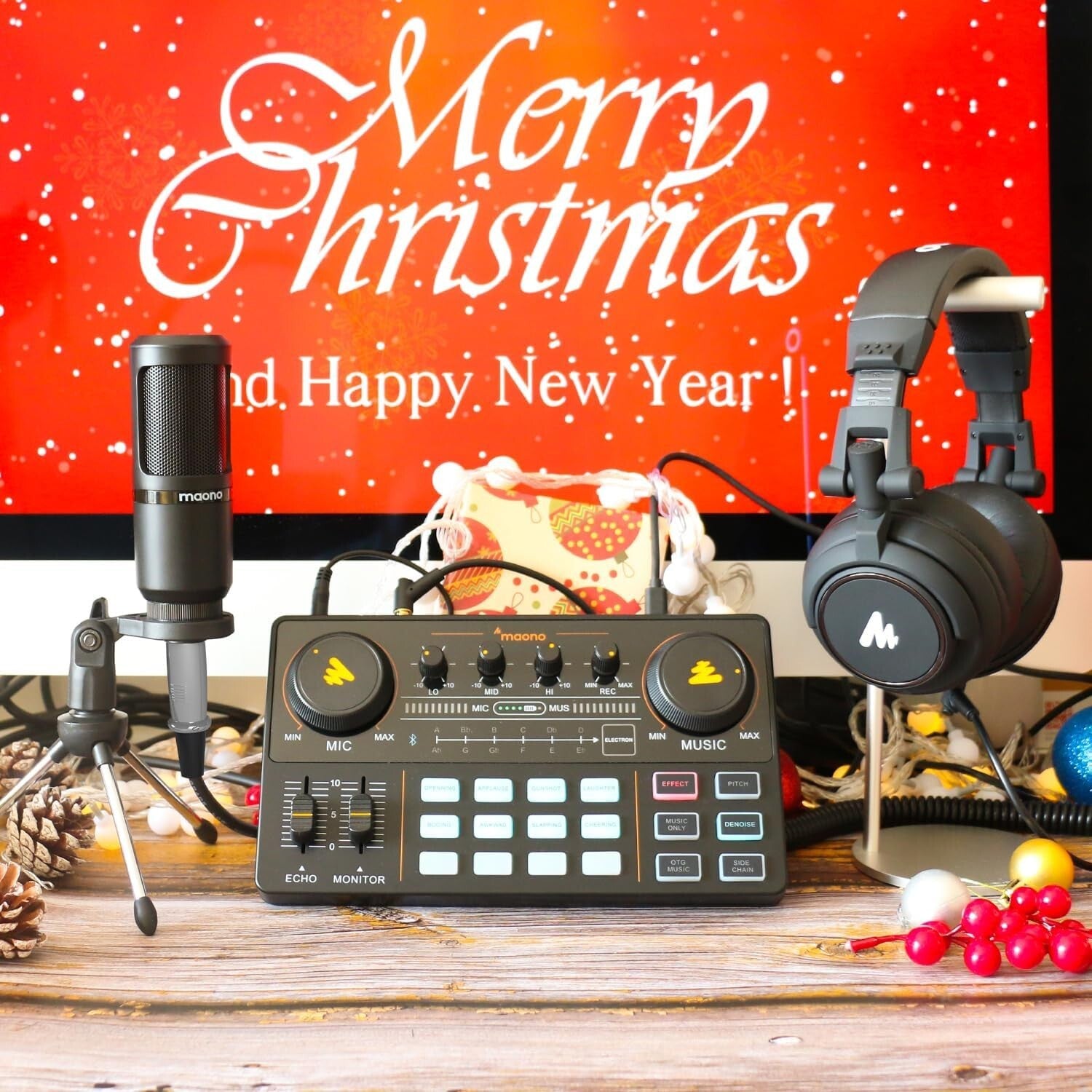 Live Streaming Audio Mixer Bundle with 4 Device Compatibility - Black Edition