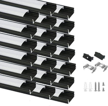 Load image into Gallery viewer, 20-Pack Customizable 3.3Ft Black LED Aluminum Channels for Easy Installation