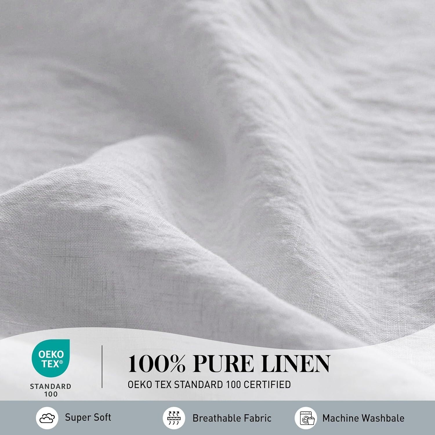 Elegant 4-Piece King Linen Sheet Set - Deep Fitted and Breathable Comfort